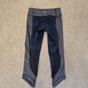 Lululemon Wunder Under Crop Sashiko Leggings Sz 4